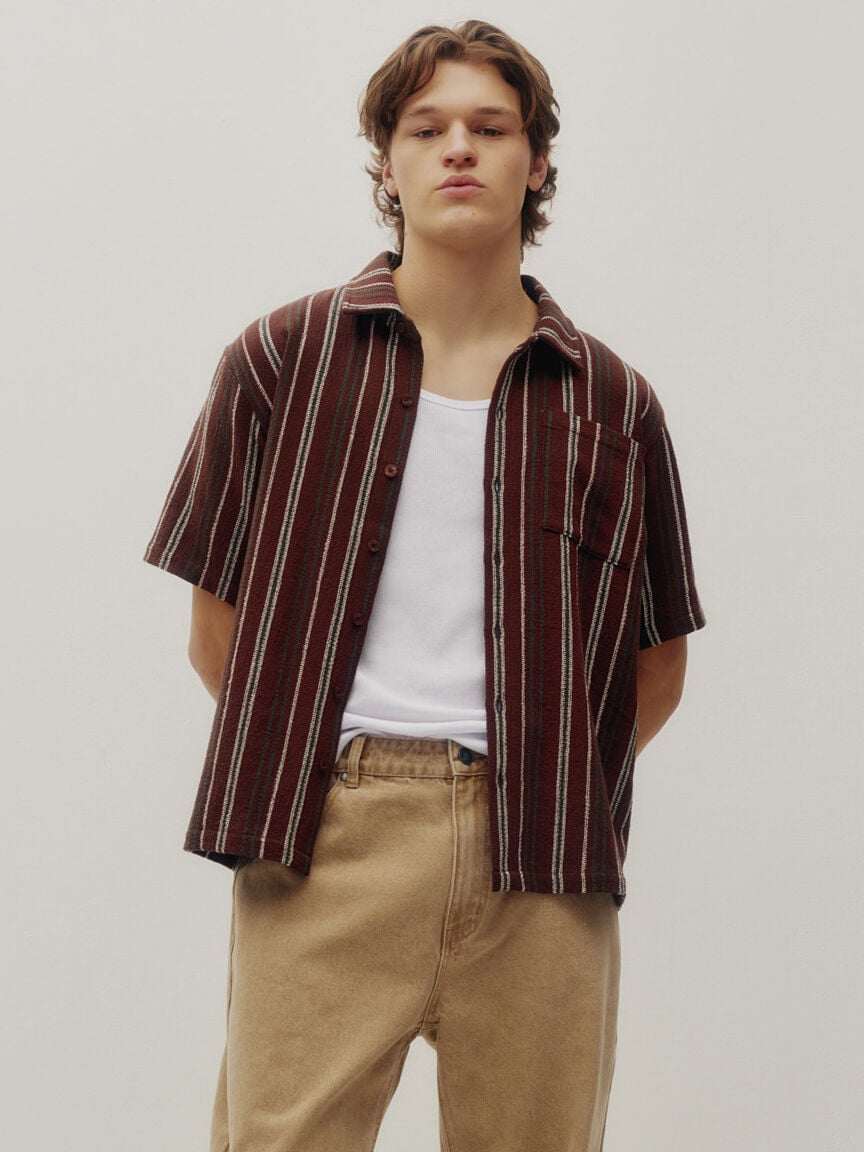 textured stripe shirt